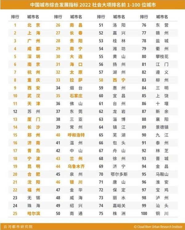 社会功能向中心城市高度集中：中国城市综合发展指标2022社会大项